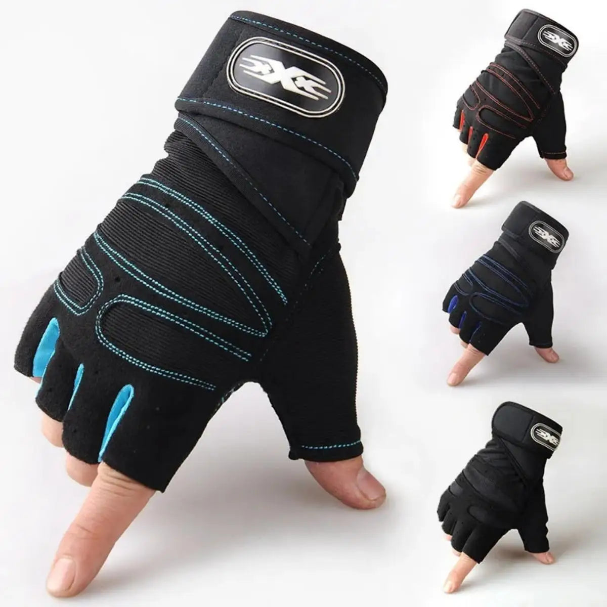 Gym Gloves for Men Women Fitness Weight Lifting Wristband Gloves Body Building Training Sports Exercise Cycling Glove Shockproof Pi-Mart