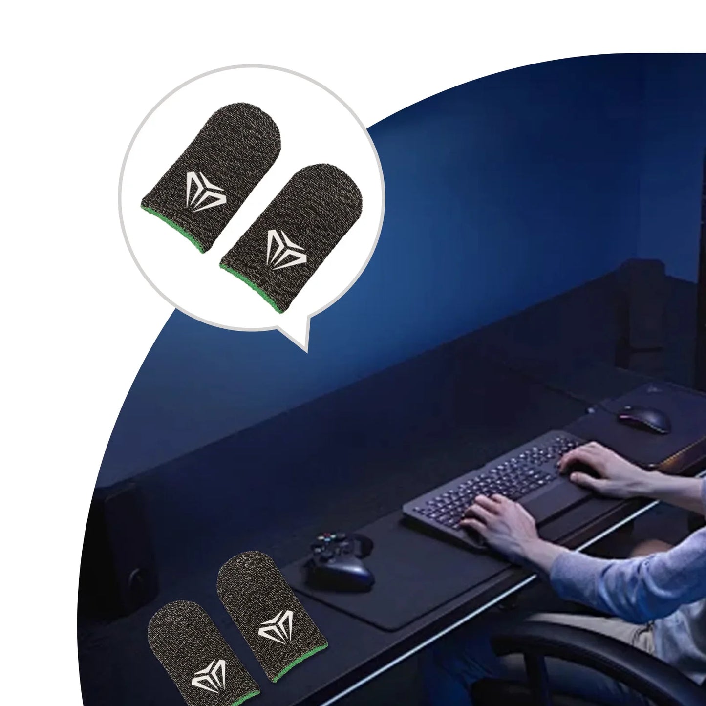 Hot Sales Game Fingertip Gloves Sweatproof Anti-slip Gamer Thimbles Touch Screen Finger Sleeve Breathable Fingertip Parts Pi-Mart