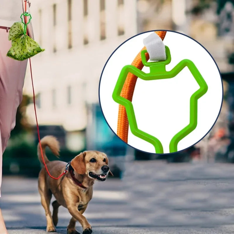 Dog Poop Bag Holder Pet Waste Carrier Clip Hands-Free Dog Leash Dispenser Outdoor Walking Puppy Poop Bags Clip Easy To Carry Pi-Mart