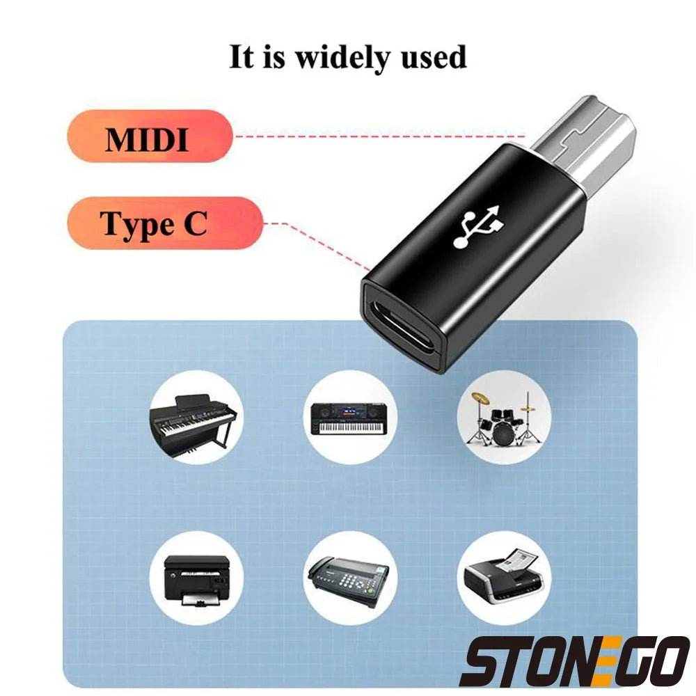 STONEGO Multifunctional Aluminum Alloy Type-C to USB Converter for Electronic Musical Instrument, Laptop, Printer Pi-Mart