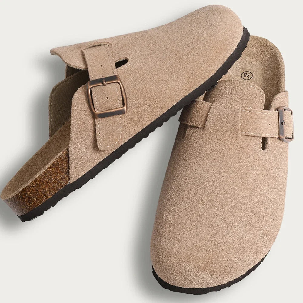 Litfun New Women Clogs For Women Fashion Cork Suede Mules Slipper Classic Cork Antislip For Outdoor Slippers With Arch Support LadyShow.Store
