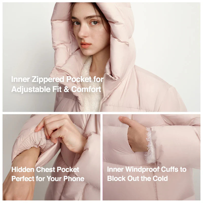 Semir Long Down Jacket Women Waterproof Hooded Coat 2025 Winter New Loose Girls' Jacket Multi-Color Thicken Windbrake Down Coat LadyShow.Store
