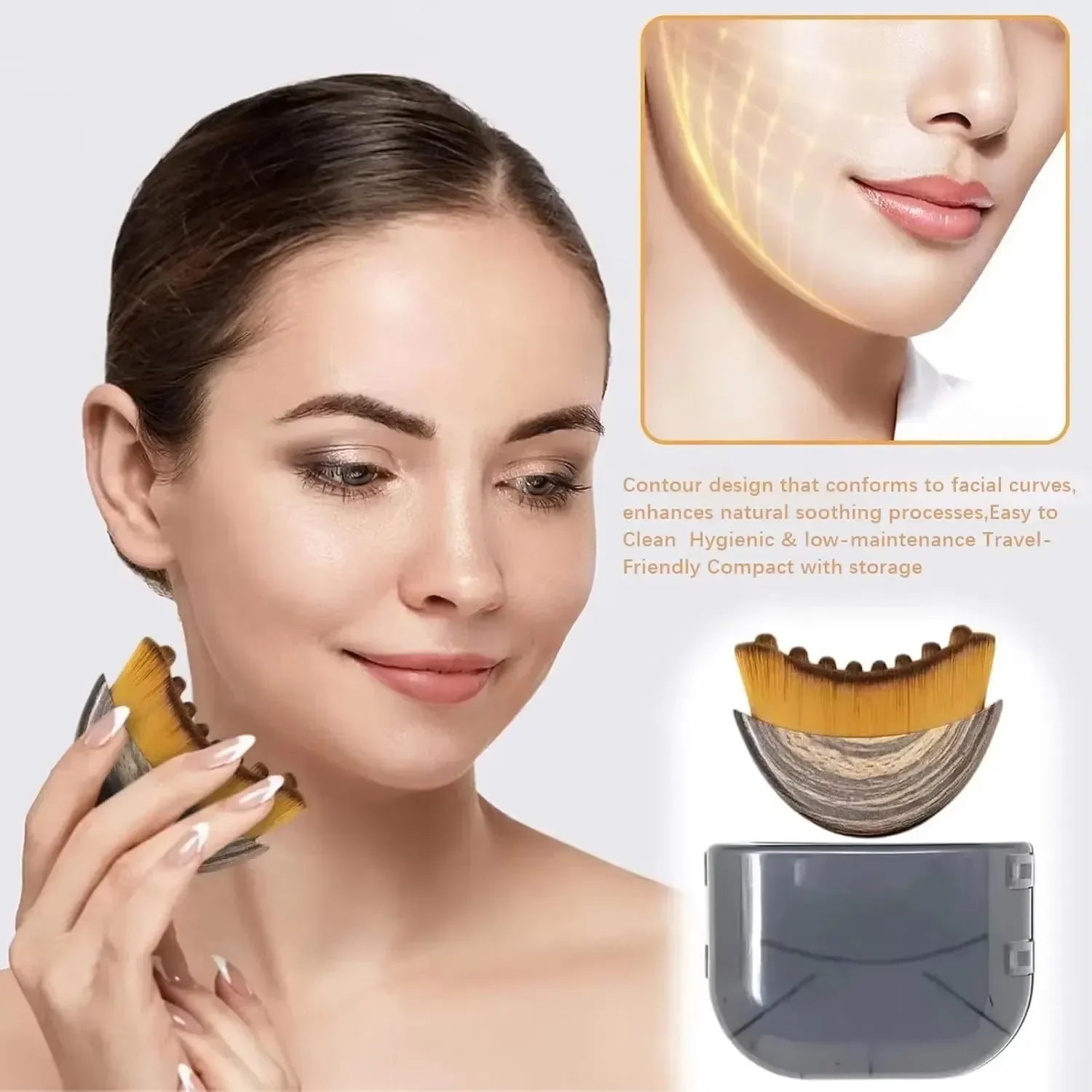 Lymphatic Contour Face Brush Ergonomically Designed To Fit Sculpting Drainage Massager for Face The Skin Precisely Tri Light Beauty