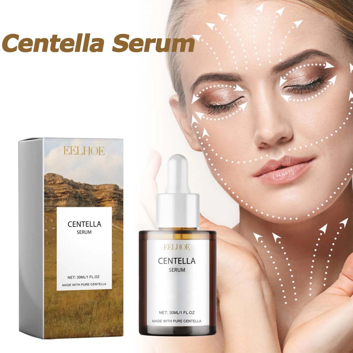 Centella Serum Nourish Improvement Dry Skin Smoothing Tightening Brightening Moisturizing Hyaluronic Acid Face Essence Skin Care Pi-Mart