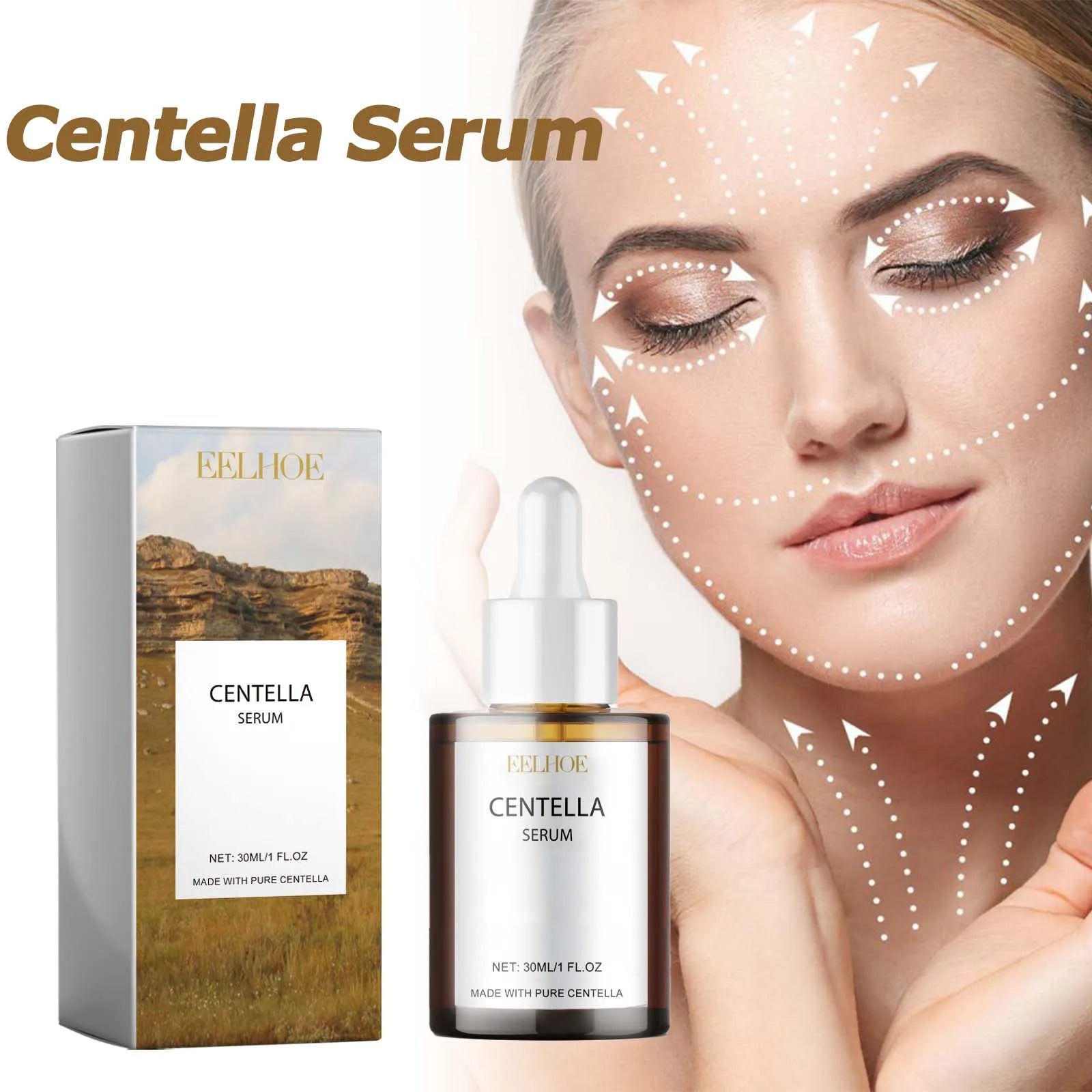 Centella Serum Nourish Improvement Dry Skin Smoothing Tightening Brightening Moisturizing Hyaluronic Acid Face Essence Skin Care Pi-Mart