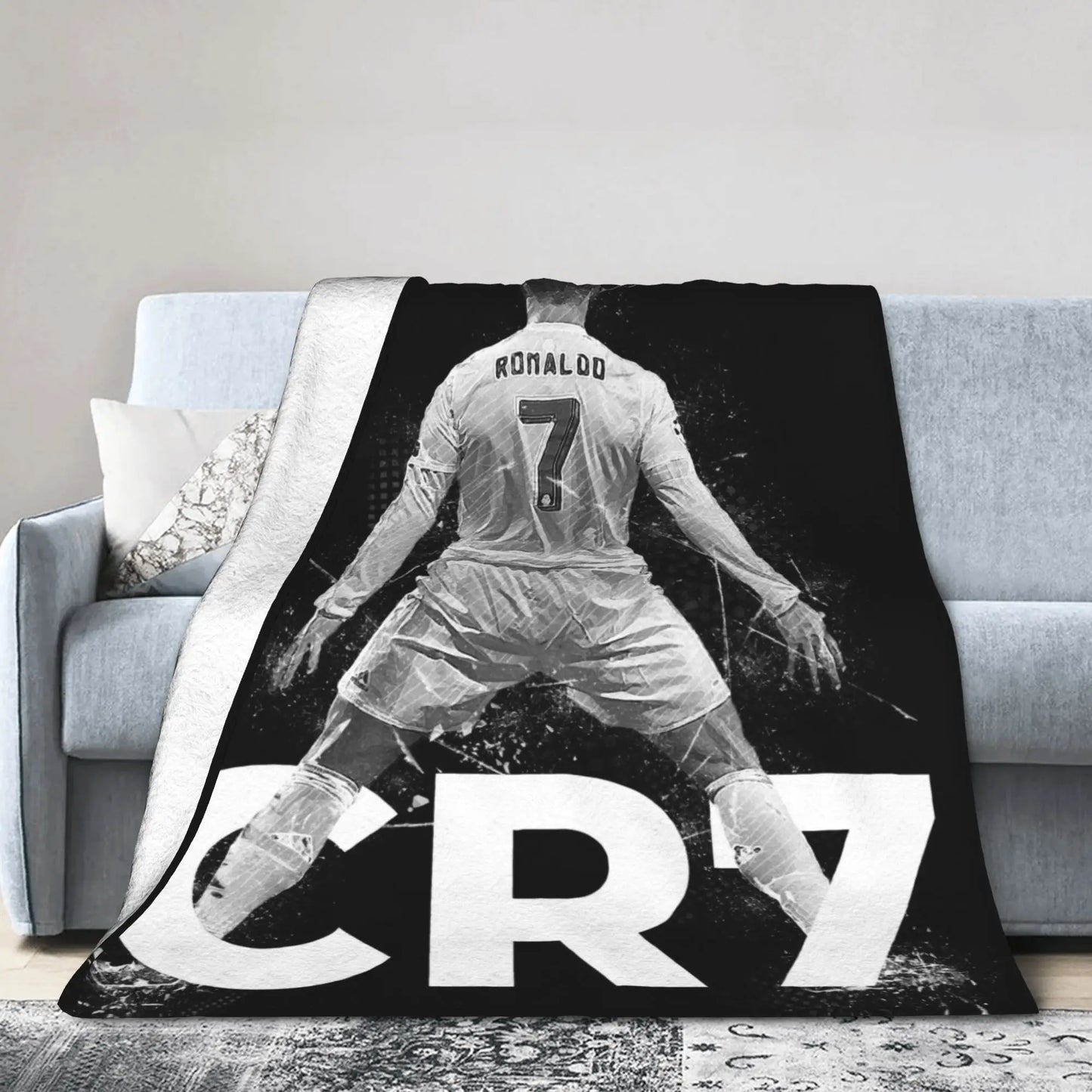 CR7  Football Soccer Blanket Ronaldos Flannel Funny Warm Throw Blanket for Bedding Lounge Decoration Pi-Mart