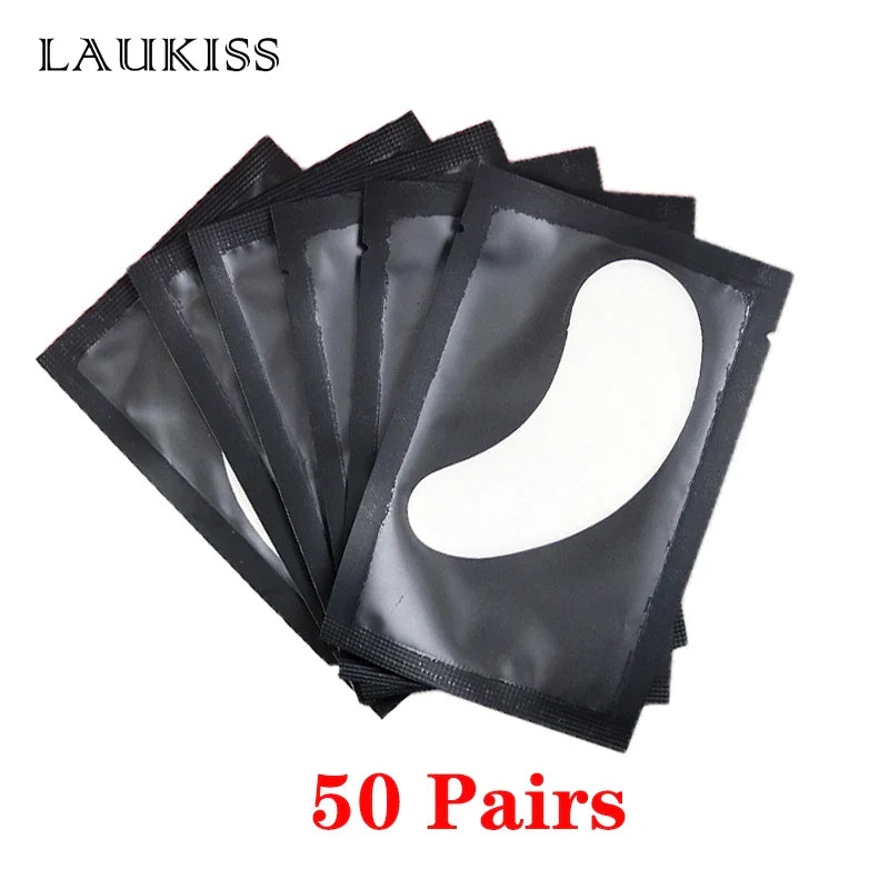 25/50/100Pairs Eye Patches Under Eyelash Pads for Building Paper Patches Lint Free Stickers for False Eyelashes LAUKISS LadyShow.Store
