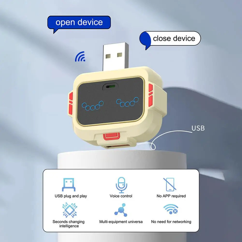 Voice Control Smart USB Socket Converter Lamp Protection Lights Switch Expansion Docking Station -English Voice Control Socket Pi-Mart