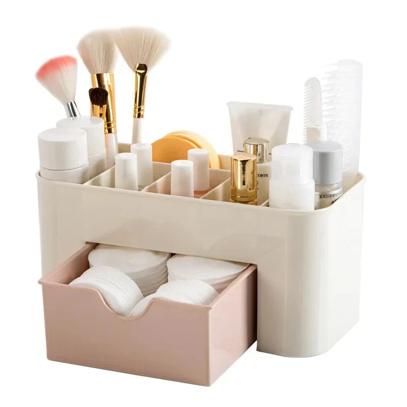 Nail Storage Box Plastic Drawer Style Easy to Clean Desktop Organization Large Capacity Cotton Swab Polishing Sand Strip Toolbox Tri Light Beauty