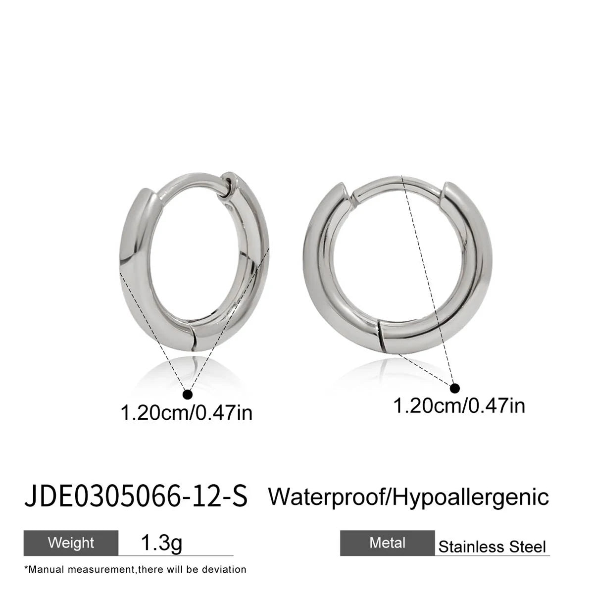 Uworld Simple Classic 18K Gold Color Plated Stainless Steel 2MM Coil Earrings Women's Accessories Party Gift Pi-Mart