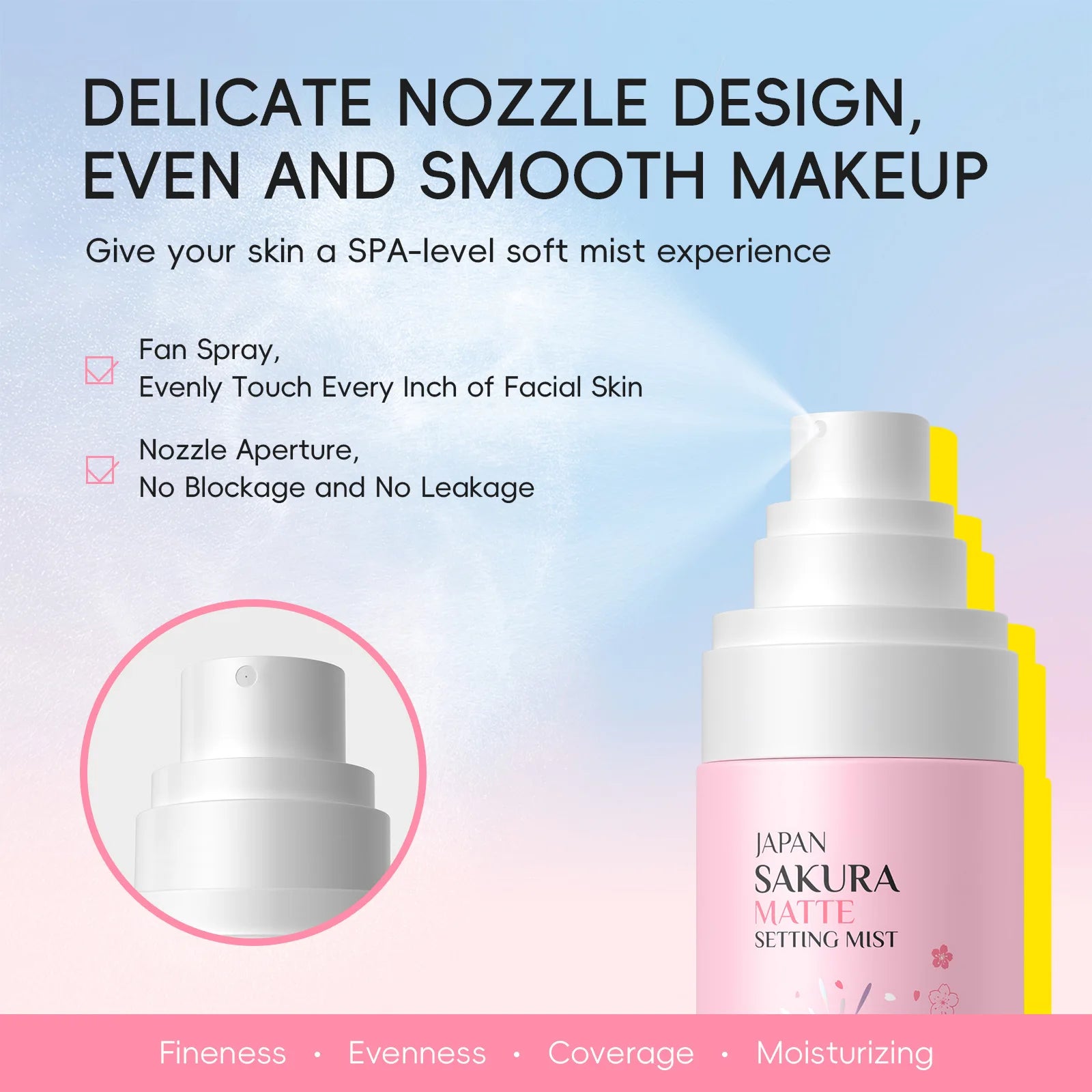 Sakura Matte Setting Spray 80ml Long Lasting Makeup Fixer Moisturizing Oil Control Non Sticky Face Mist For All Day Fresh Look Pi-Mart