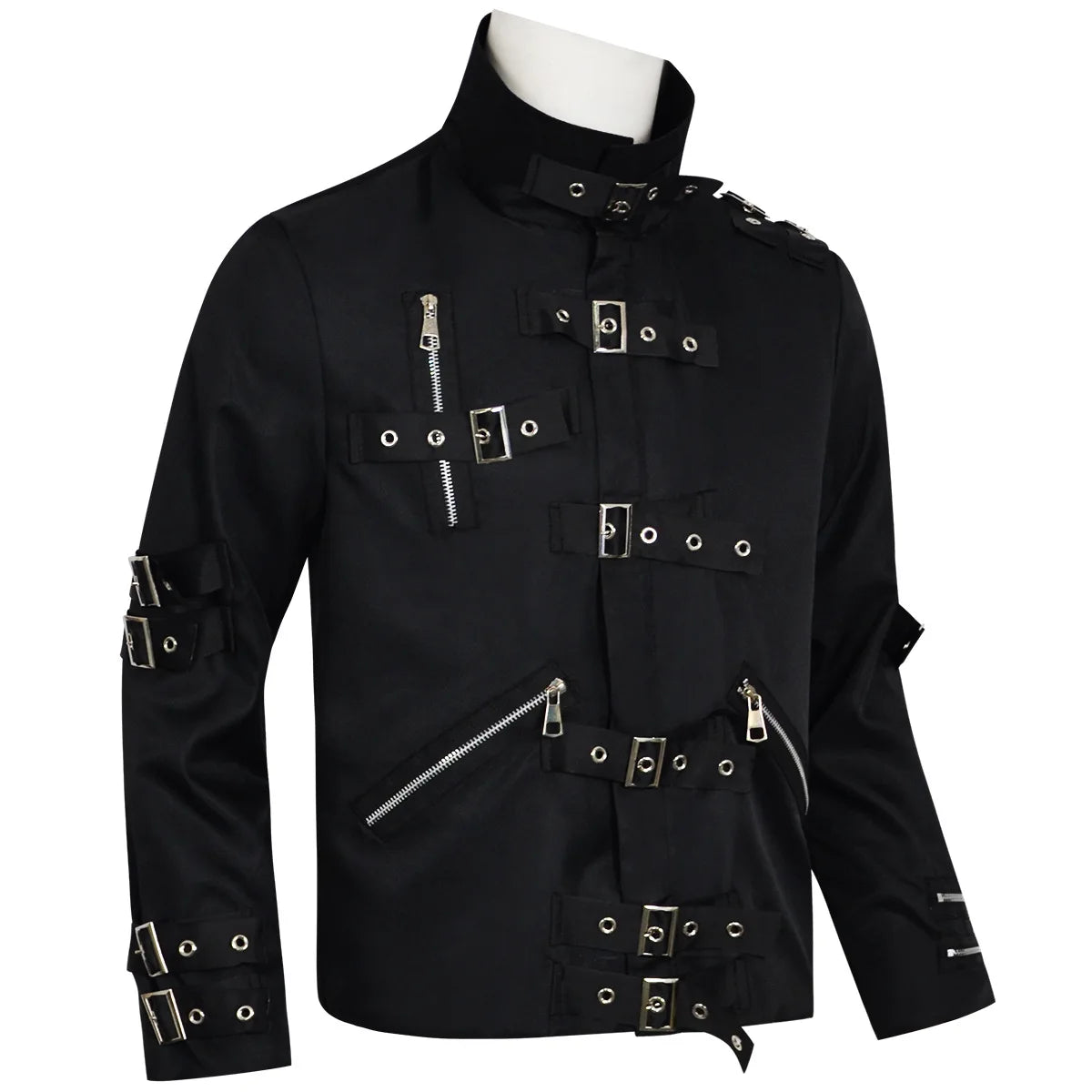 Michael Jackson Cosplay Costume BAD MJ Punk Jacket Black Slim BAD Jacket Costume Clothing for Man Adore Stars Impersonator Pi-Mart