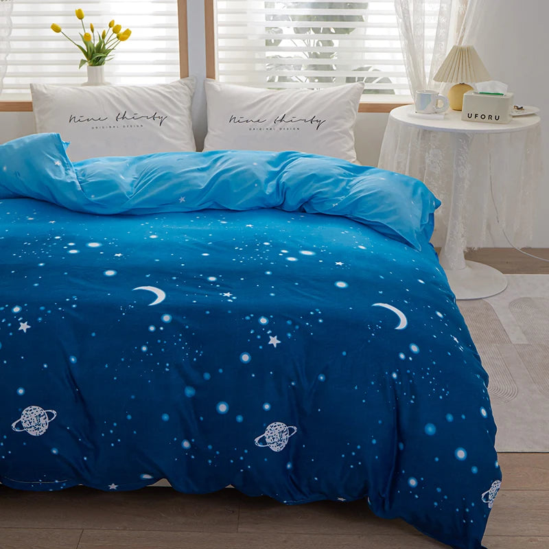 New Product 1pc 100%Polyester Pastoral Style Flowers Colorful Printed Duvet Cover Pi-Mart