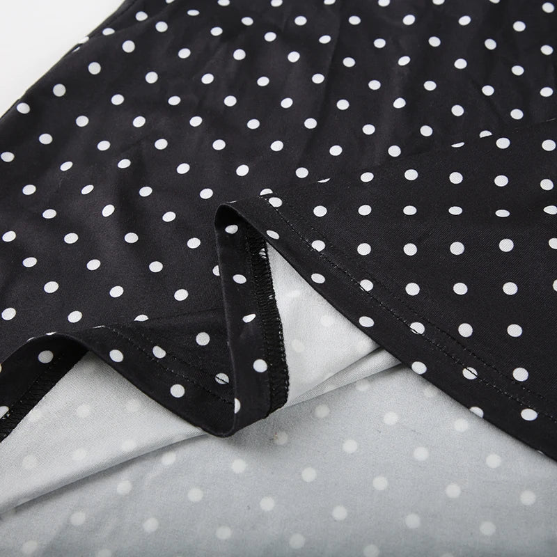 SUCHCUTE Sexy Polka Dot Print Halter Dress For Women Elegant Party Slim Backless Sleeveless Mini Dress Summer Vacation Outfits Pi-Mart
