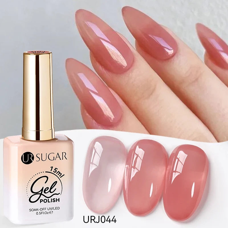 UR SUGAR 15ml Jelly Milky White Translucent Color Gel Polish Semi Permanent UV Gel Nail Art Soak Off Gel Varnish Latest Fashion Tri Light Beauty