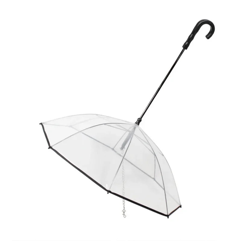 New Transparent Pet Umbrella Well Made Detachable Adjustable Rainy Day Outdoor Dog Walking Leash for Small Dogs Pet Supplies Pi-Mart