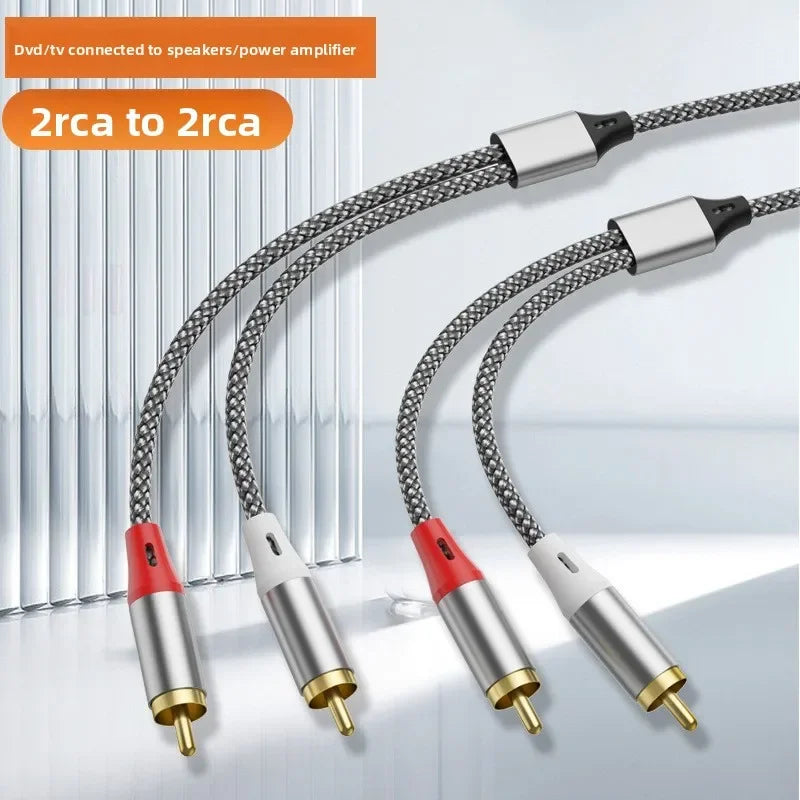 Double RCA Audio Cable, 2 Pairs of RCA Cables for Computer, TV, Amplifier, Subwoofer, and Speaker Connection Pi-Mart