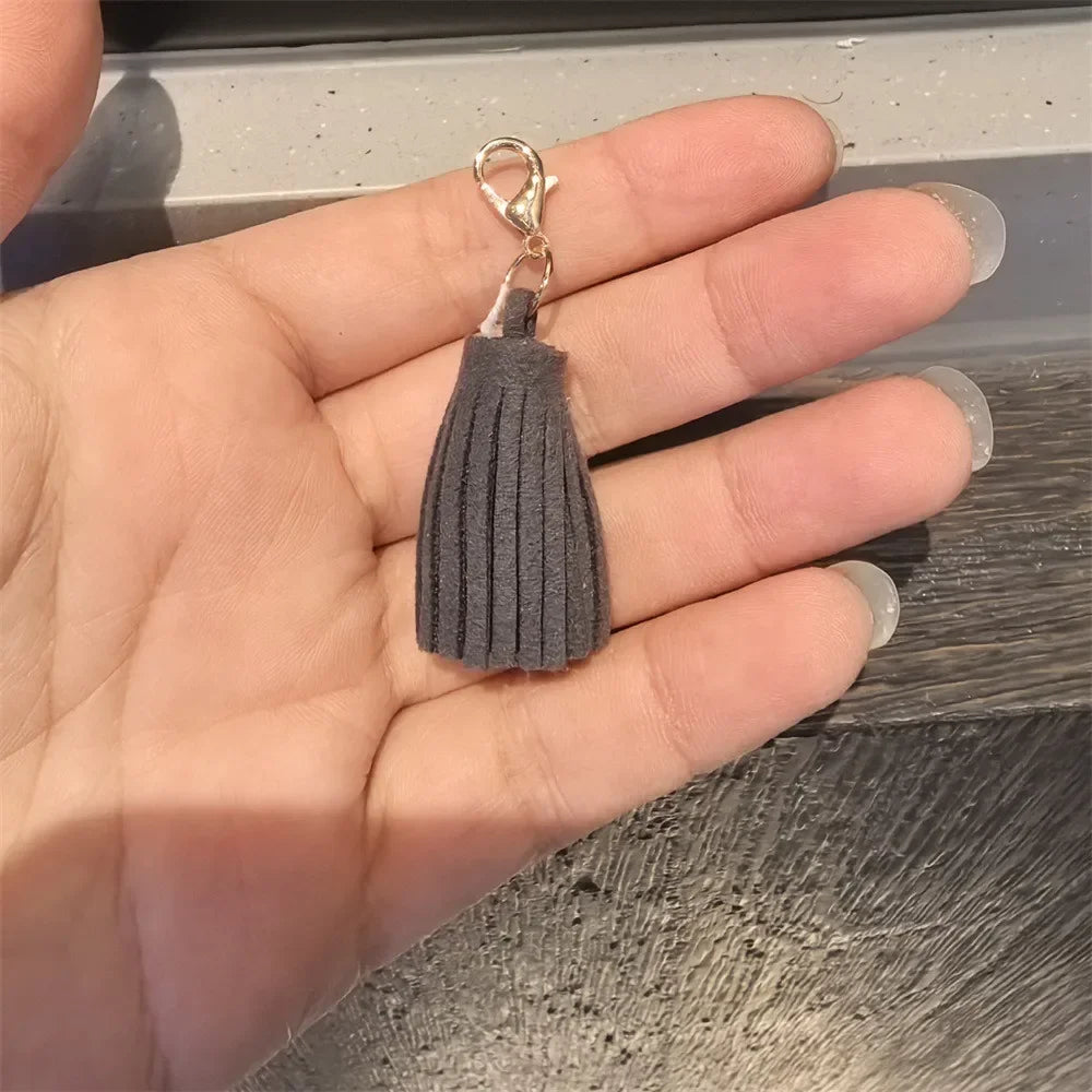 1Pcs Autumn Winter Maillard Tassel Pendant Shoe Charms Leather Flower Shoelace Buckle Sports Shoe Decoration Accessory Buckle Pi-Mart