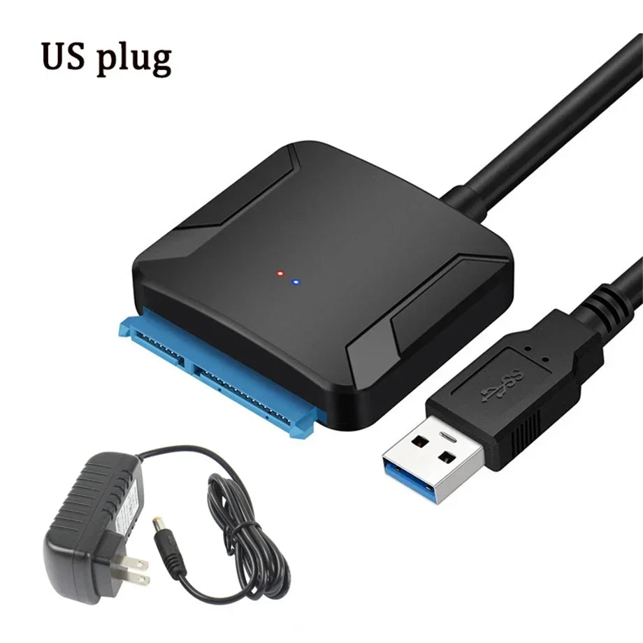 USB 3.0 Adapter Cable for 2.5" 3.5" HDD SSD Hard Drive 5Gbps External Converter with 12V Power Adapter USB 3.0 to SATA Converter Pi-Mart