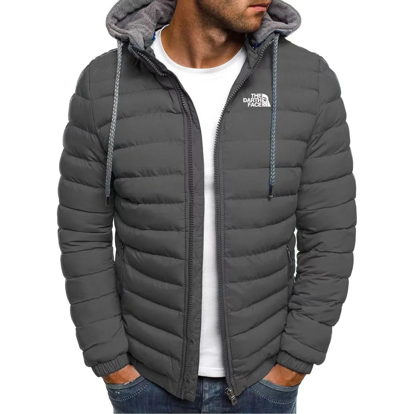 Men's Winter Warm Zipper Hooded Jacket Casual Slim Fit Fashionable Outdoor Business Travel Coat Windproof Thick Mens Clothing LadyShow.Store