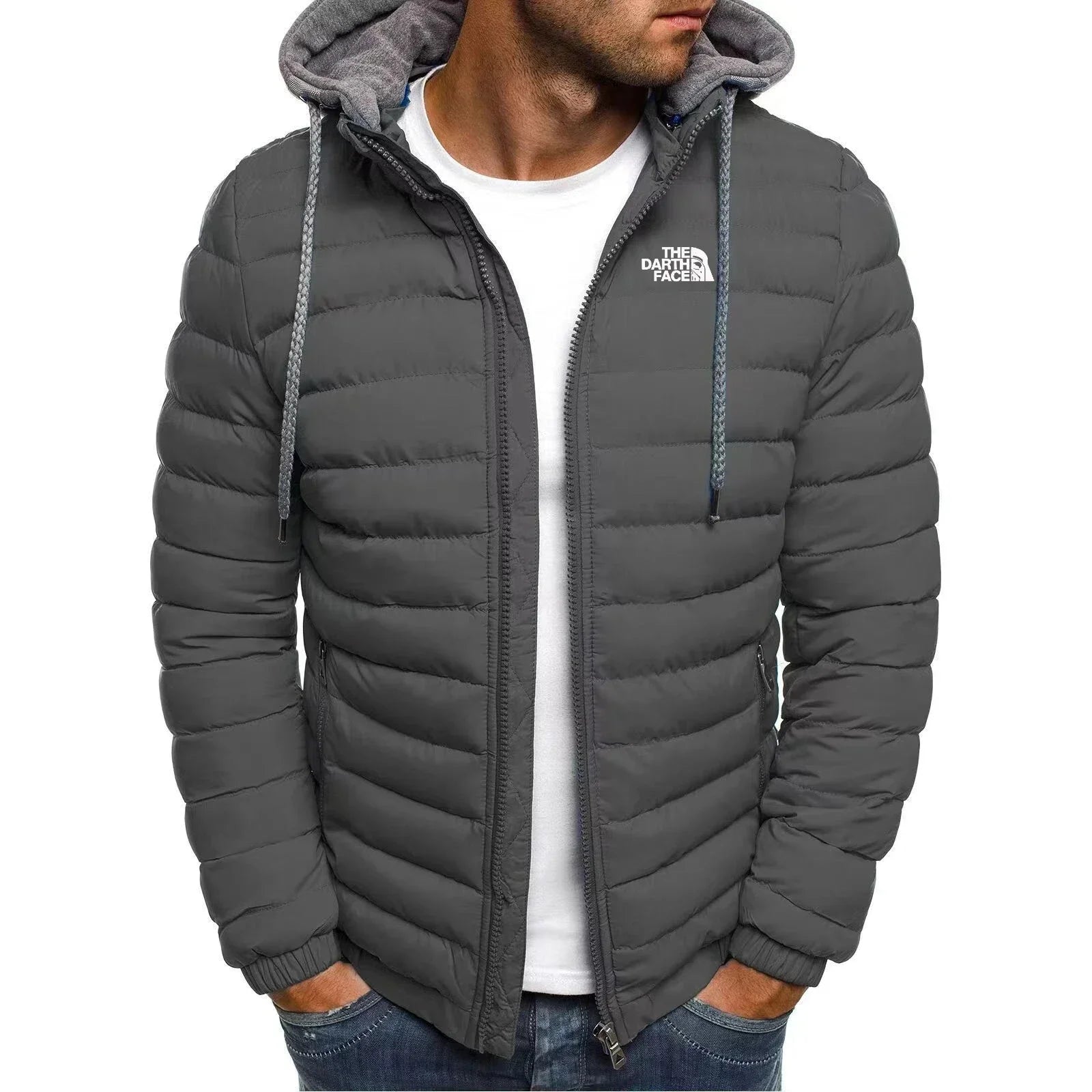 Men's Winter Warm Zipper Hooded Jacket Casual Slim Fit Fashionable Outdoor Business Travel Coat Windproof Thick Mens Clothing LadyShow.Store
