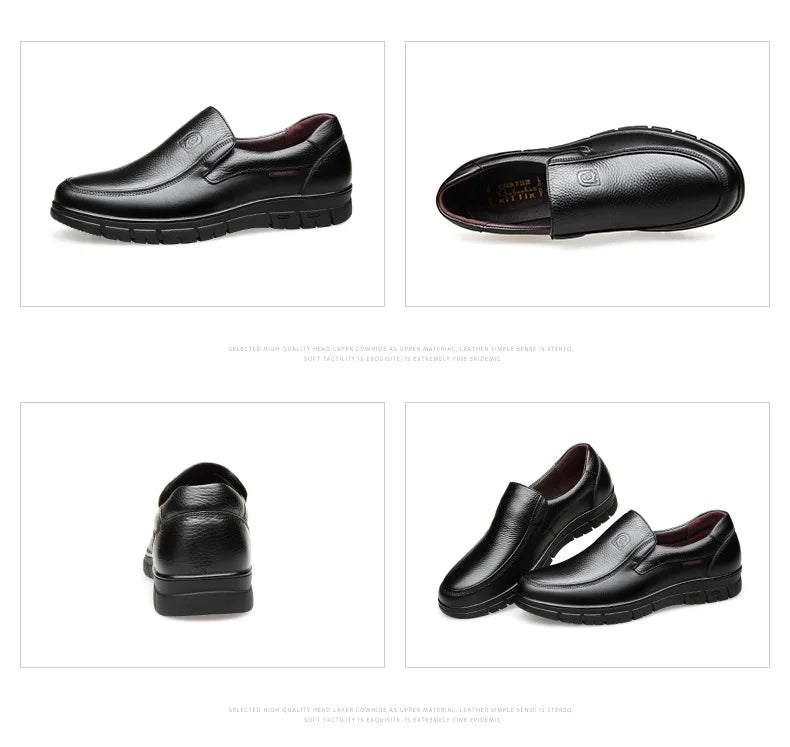 Summer New Men Leather Shoes soft soled Casual Flat Shoes Outdoor Walking shoes Comfort fashion soft leather shoes Loafers Pi-Mart