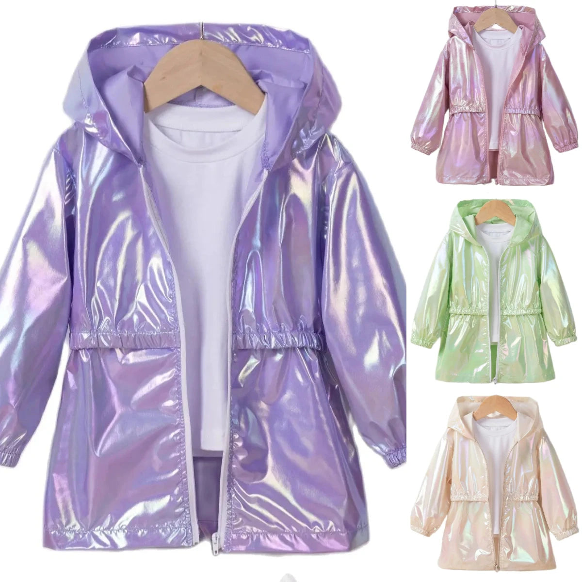 Girl's Spring and Autumn Children's Light and Thin Breathable Zipper Coat Jacket for Boys and Girls Fashion Thin Jacket Pi-Mart