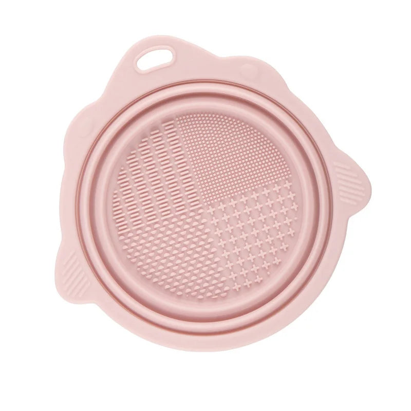 Silicone Makeup Brush Cleaner Folding Powder Puff Cleaning Bowl Eyeshadow Brushes Washing Soft Mat Beauty Tools Scrubber Box Pi-Mart