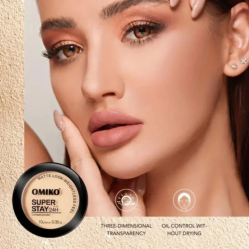 Loose Powder 3Colors Face Pressed Powder Long Lasting Oil Control Makeup Mineral Powder Natural Concealer Contour Face Cosmetics Tri Light Beauty