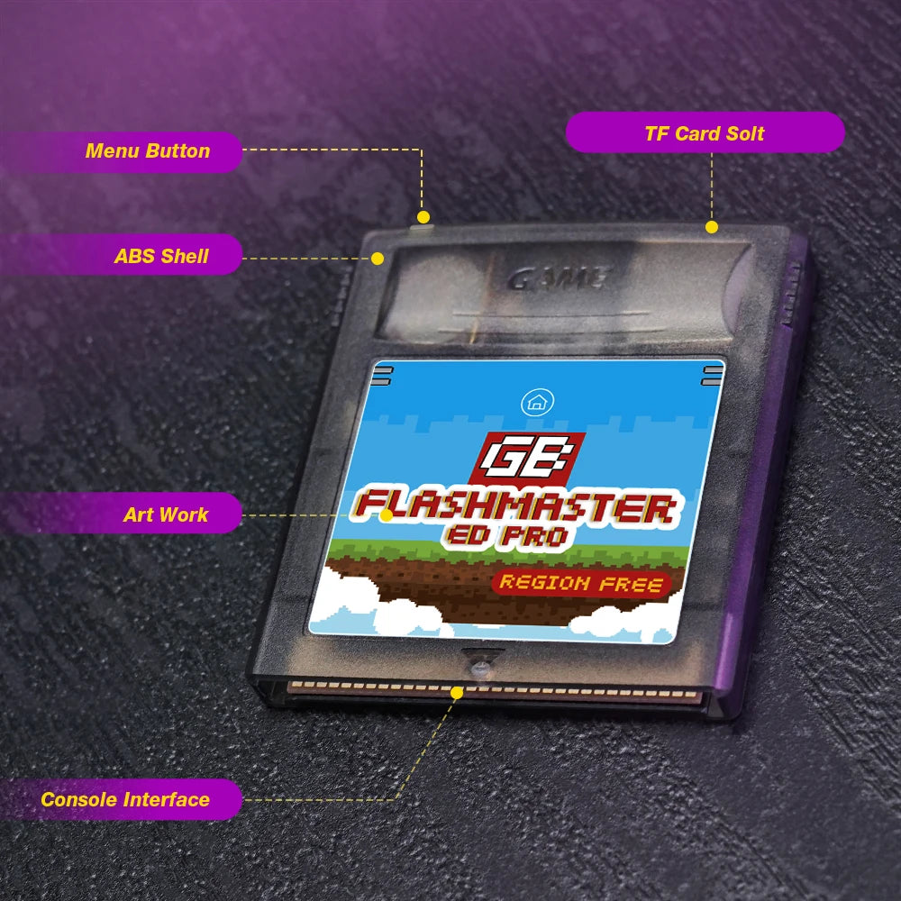 2500 in 1 OS V4 GB Pro Flashmaster Cartridge Game Card For Gameboy/Gameboy Color/GBA SP Game Consoles With 8GB TF Card Pi-Mart