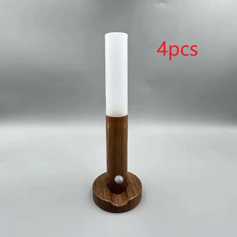 LED Rechargeable Magnetic Wall Lamp Smart Motion Sensor Night Light Portable for Hallway Bedroom Stairs Bathroom Cabinets Decor Pi-Mart