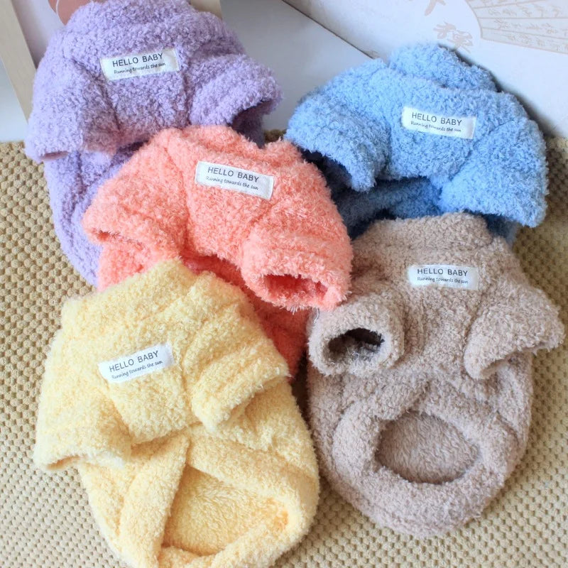 Winter Dog Sweater Warm Plush Dog Clothes for Small Medium Dogs Cats Soft Puppy Coat Jacket Chihuahua Teddy Costums Dog Supplies Pi-Mart