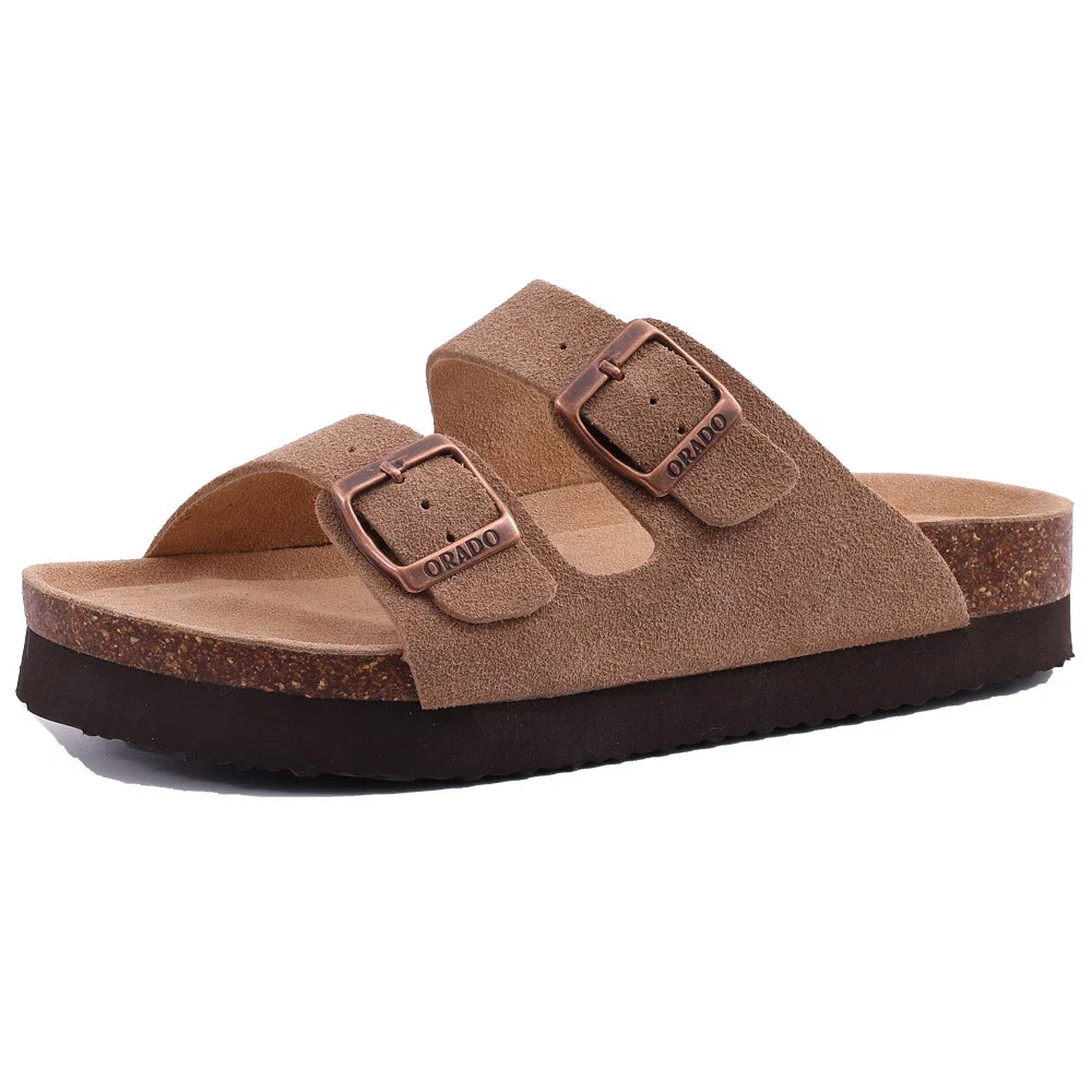 Litfun New Women Clogs For Women Fashion Cork Suede Mules Slipper Classic Cork Antislip For Outdoor Slippers With Arch Support LadyShow.Store