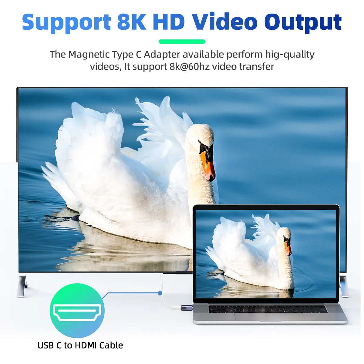 NNBILI 140W USB4.0 40Gbps Thunderbolt3 Magnetic Type-C TO USBC Fast Charge Magnet Converter Cable 8K@60Hz OTG USB Type C Adapter Pi-Mart