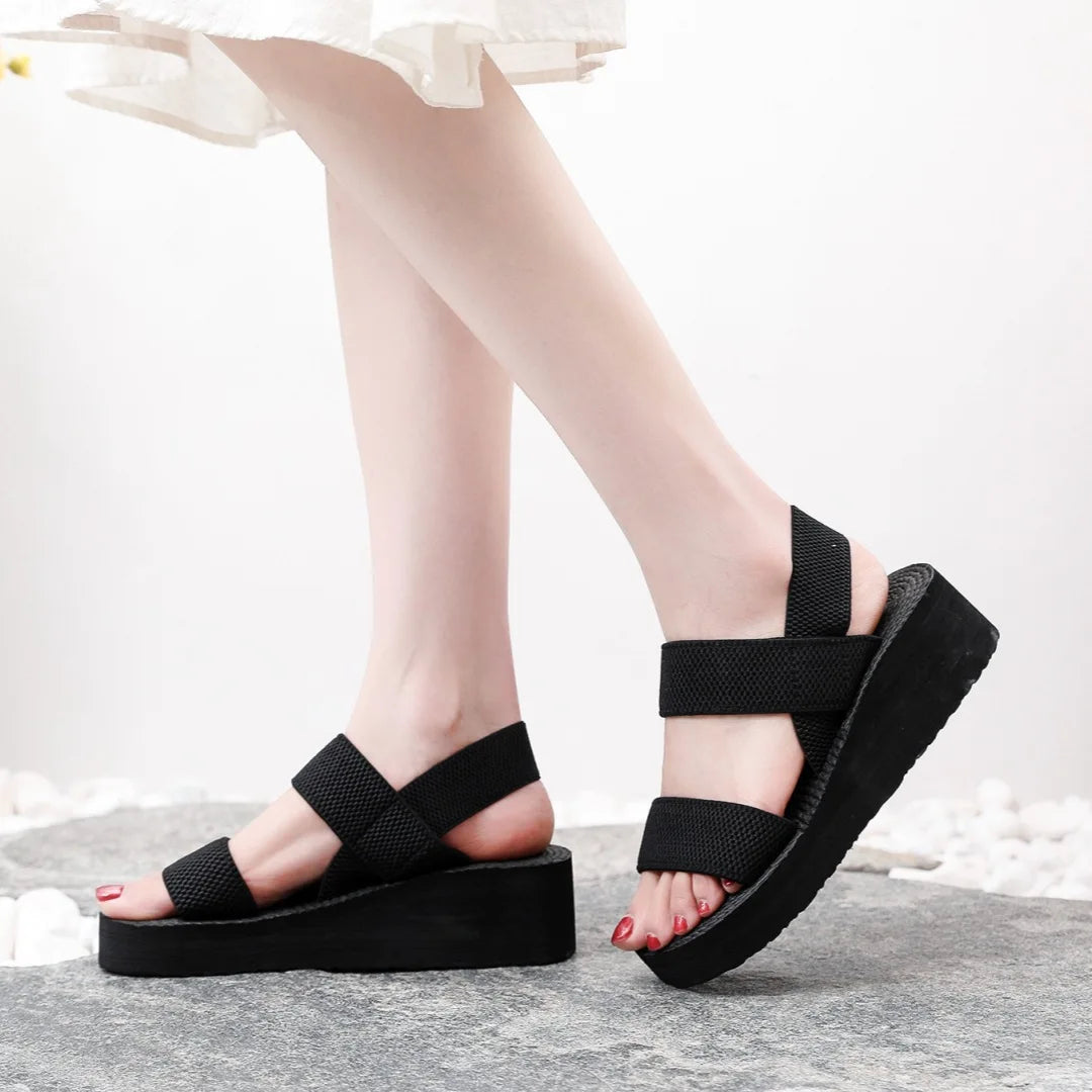 Big Size Minimalist Slingback Wedge Sandals For Women Outdoor Summer Platform Shoes Light Weight Soft EVA Female Leisure Sandals Pi-Mart