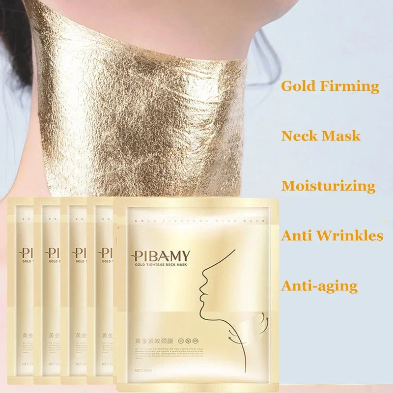 Gold Firming Neck Mask Moisturizing Nourishing Brightening Hydrating Neck skincare Masks Beauty Necks Skin Care Products Tri Light Beauty