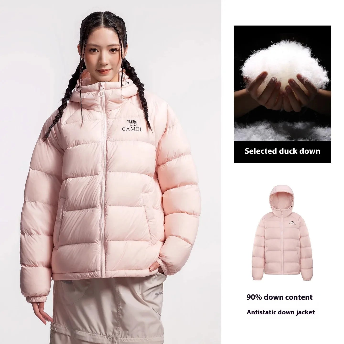 GOLDEN CAMEL Outdoor Down Jackets Unisex Women's Winter Coats High-loft Windproof Warm Duck Down Padding Puffer Jacket Camping LadyShow.Store