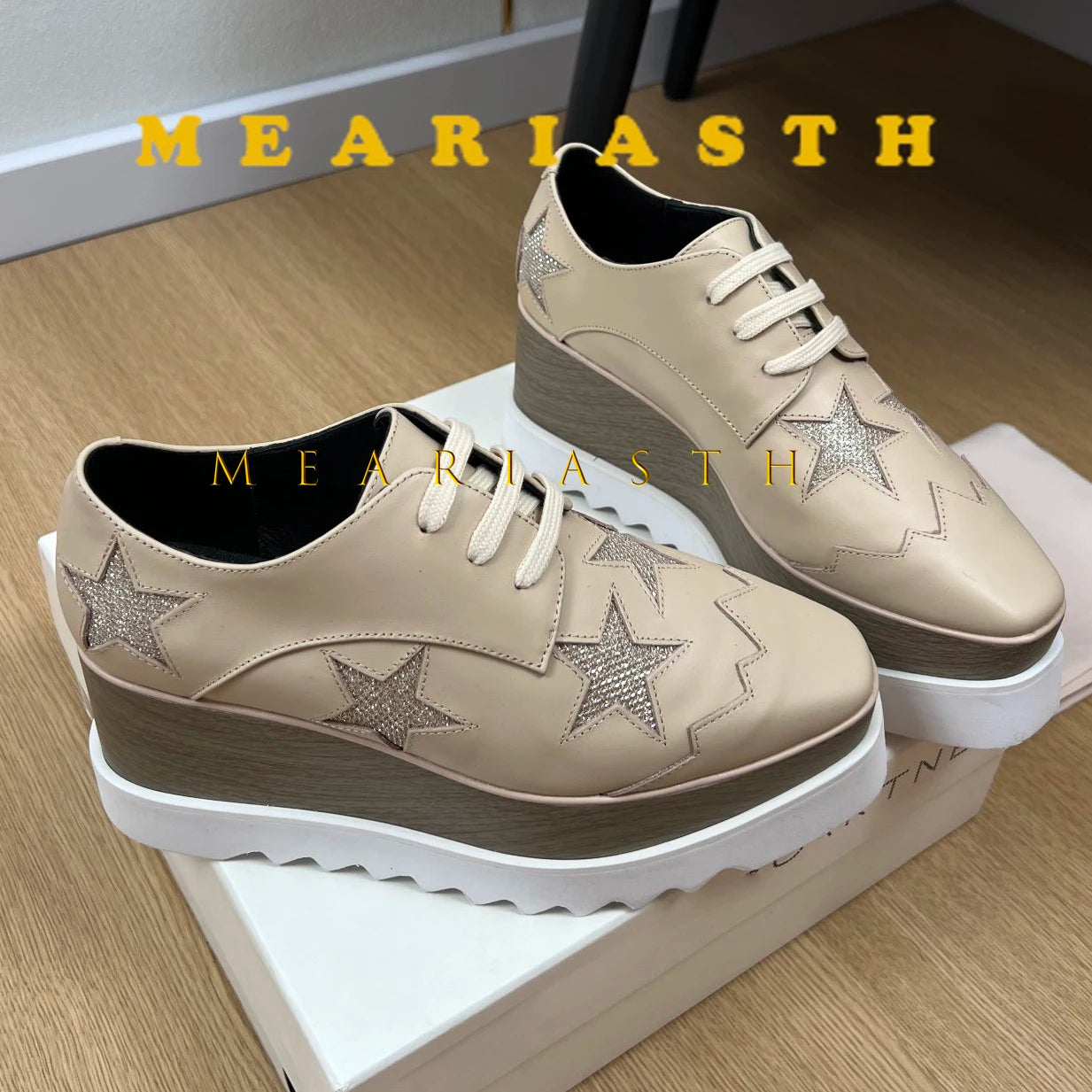 Women Walking Sneakers Autumn Lace-up High Platform Chunky Shoes Breathable Leather Shoes 8.5CM Winter Wedge Heels Casual Shoes Pi-Mart