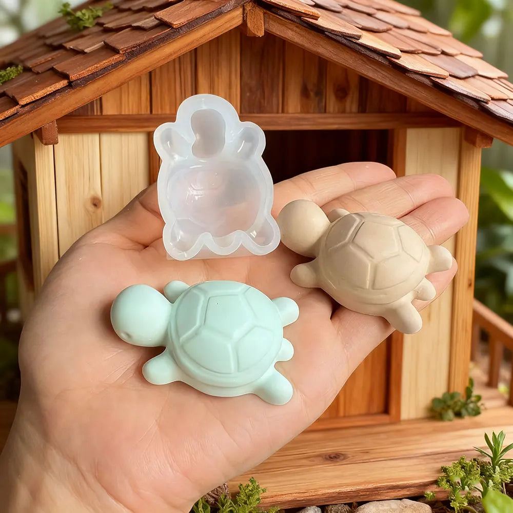 Turtle Storage Box Silicone Molds Kits DIY Scented Ocean Animals Jewelry Display Plate Tray With Lid Plaster Resin Mold LadyShow.Store