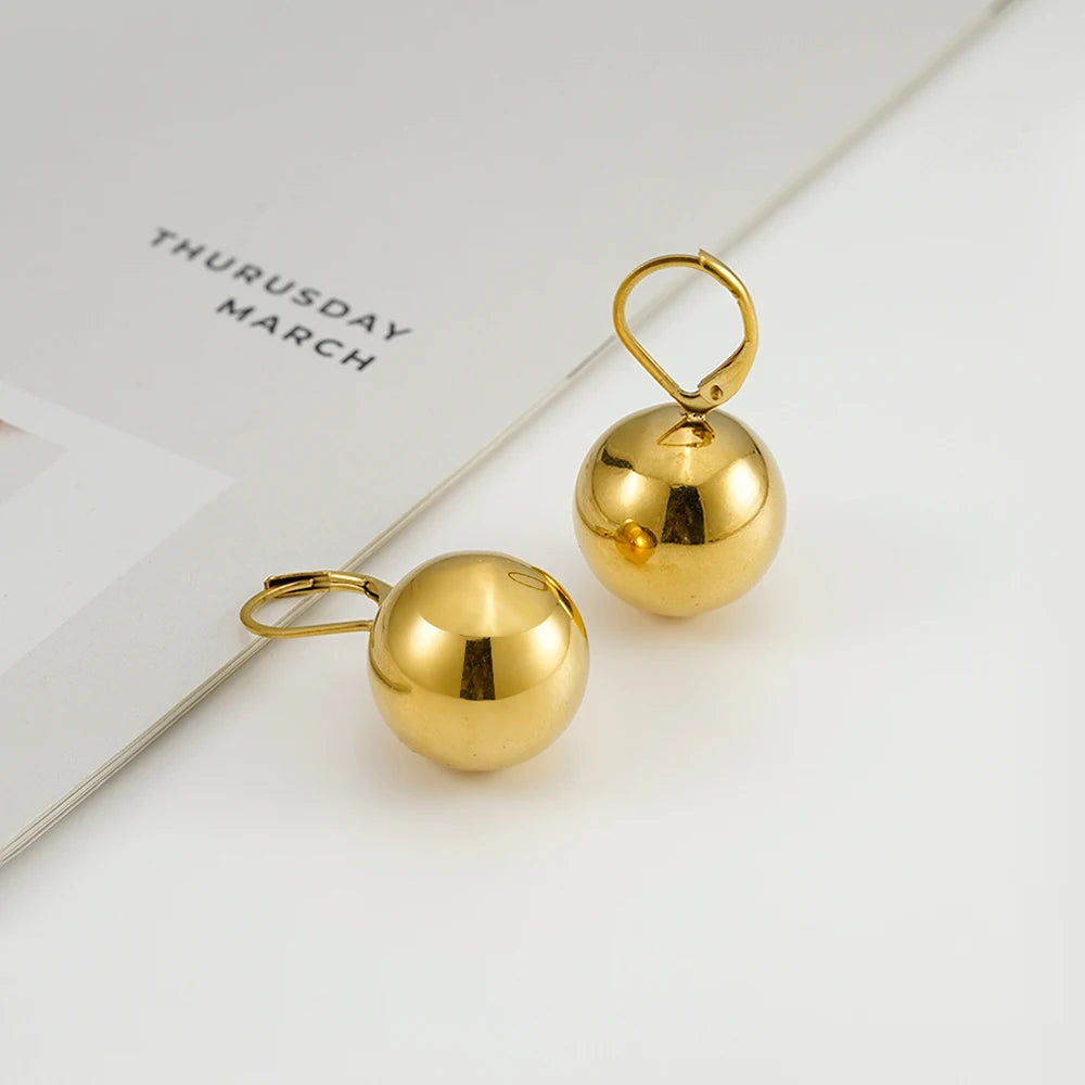 ENFASHION Aretes De Mujer Grossy Hollow Steel Ball Earrings For Women's Stainless steel 18K Plated Gold Fashion Jewelry E251838 Pi-Mart
