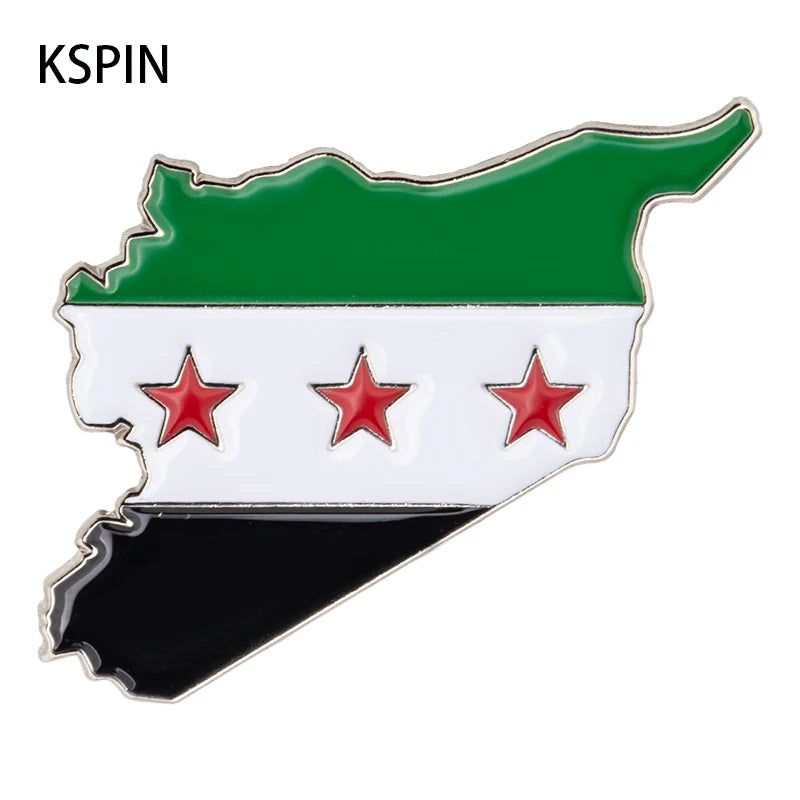 Syria Flag Badge Brooch Natinal Lapel Pins Flag Lapel Pins Country Flag Badge Pi-Mart