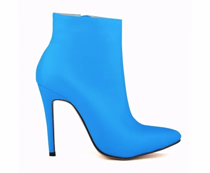 Women Short Boots Pumps Sexy Pointed Toe Side Zipper Super High Heels Stiletto 2026 Female Party Ankle Boot Shoes Botas De Mujer Pi-Mart