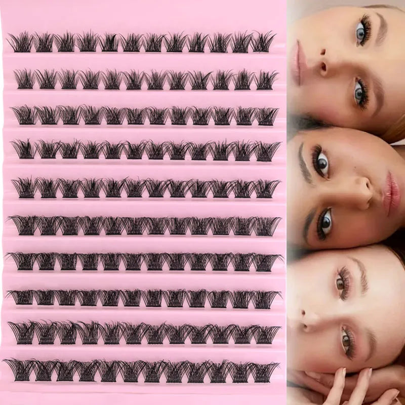 DIY Eyelash Extension Kit Individual Lashes Cluster Mix Lash Clusters with Lash Bond and Seal and Lash Accessories LadyShow.Store