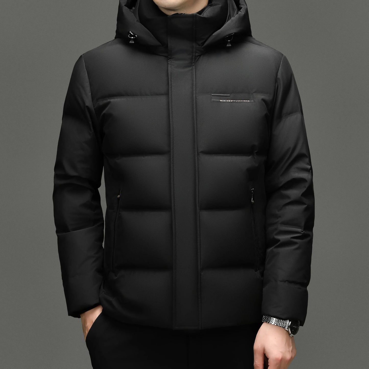 Real 85% Goose Down Jacket Men 2025 Winter Warm Puffer Coat Luxury Hood Thermal Outdoor Jacket Goose Down Parkas Zipper Clothes LadyShow.Store
