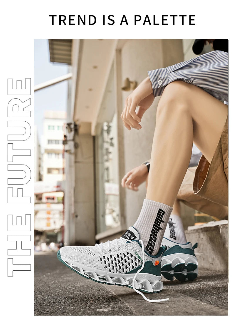 Casual Sneakers Mens Shock-absorb Running Shoes Lightweight Breathable Sports Shoes for Men 2026 New Trendy Gym Trainers for Man Pi-Mart