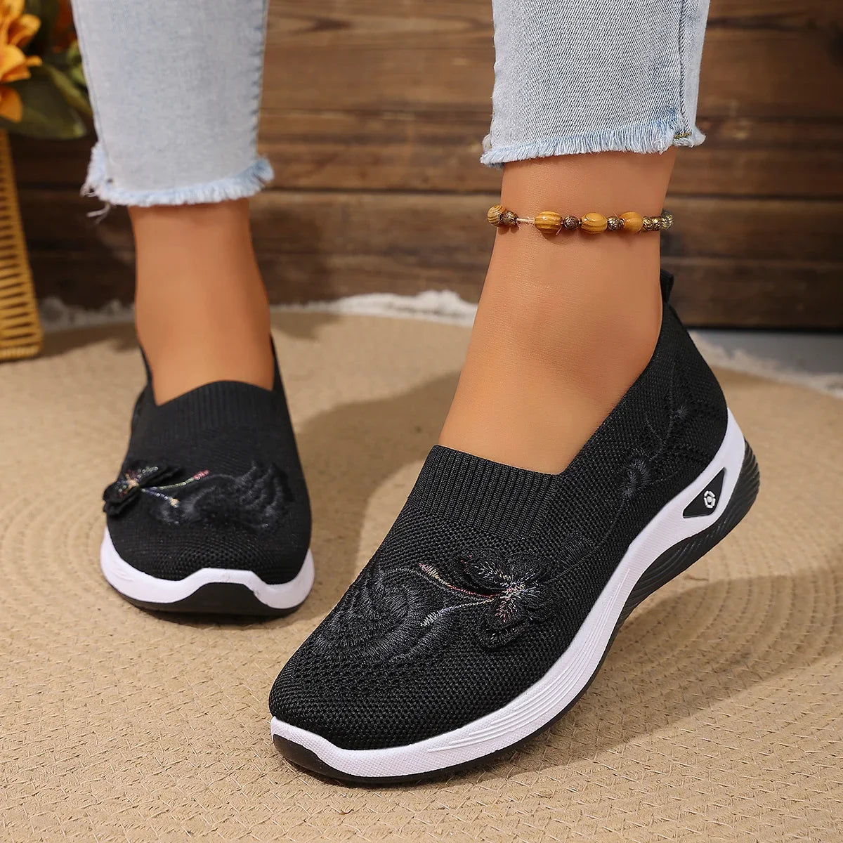 Women's Lightweight Durable Knit Sneakers Microfiber Breathable Spring Summer Outdoor Daily Commute Casual Walking Shoes LadyShow.Store