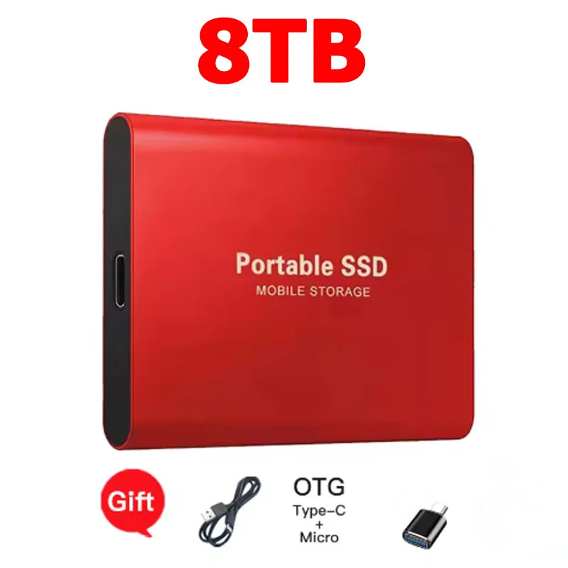 Reliable Slim Storage Device Portable External SSD 1TB 4TB 16TB 128TB High Speed for Notebook Laptop Computer Pi-Mart