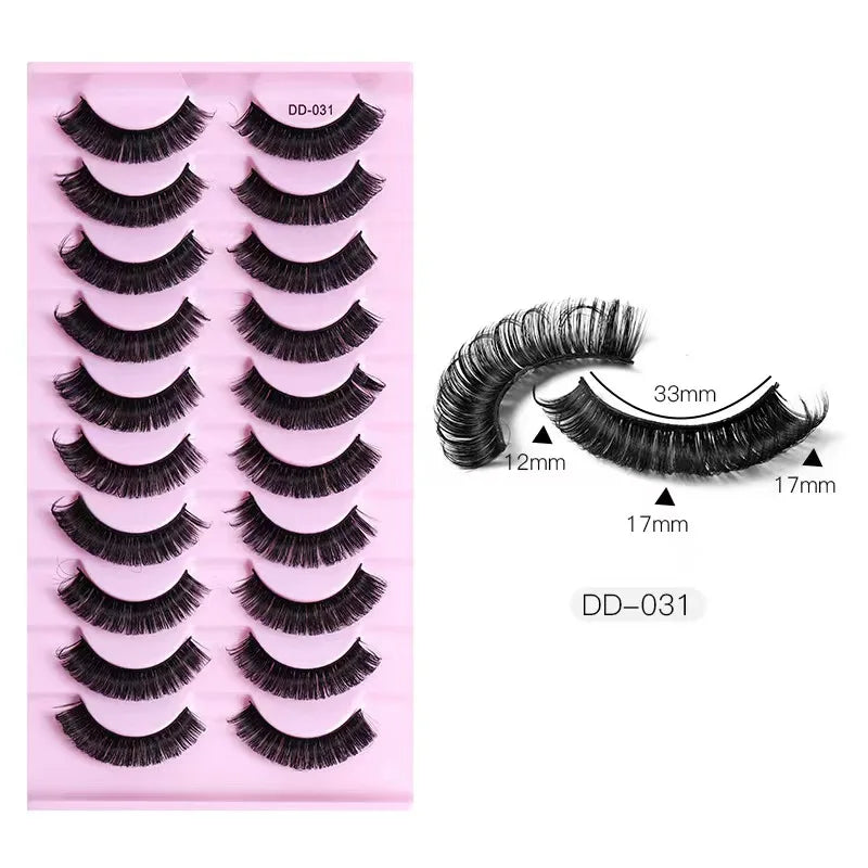 Fashion Russian Strip Lashes 2/5/10 Pairs 3D Mink Lashes Natural Eyelashes Dramatic False Eyelashes Wholesale Eyelash Extension Pi-Mart