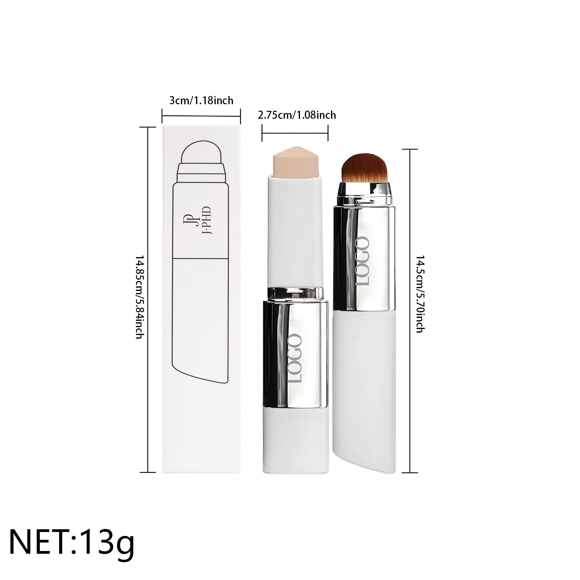 Two-in-one Brush Head Foundation Stick, Lightweight and Smooth, Long-lasting Coverage, Creating A Perfect Makeup Effect LadyShow.Store