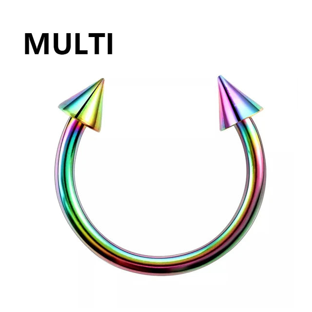 1PC metal Horseshoe Fake Nose Ring C Clip Septum Lip stainless steel Real Piercing Nose Rings Hoop For Women Men Jewelry Pi-Mart